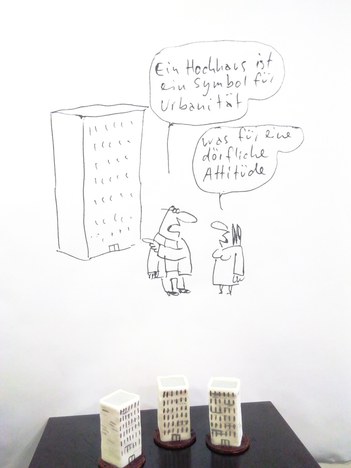 Karikatur: Tex Rubinowitz, Hochhäuser: essbar