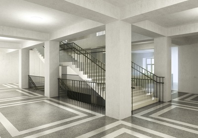 Rendering: Neues Treppenhaus © Architekt Adolf Krischanitz