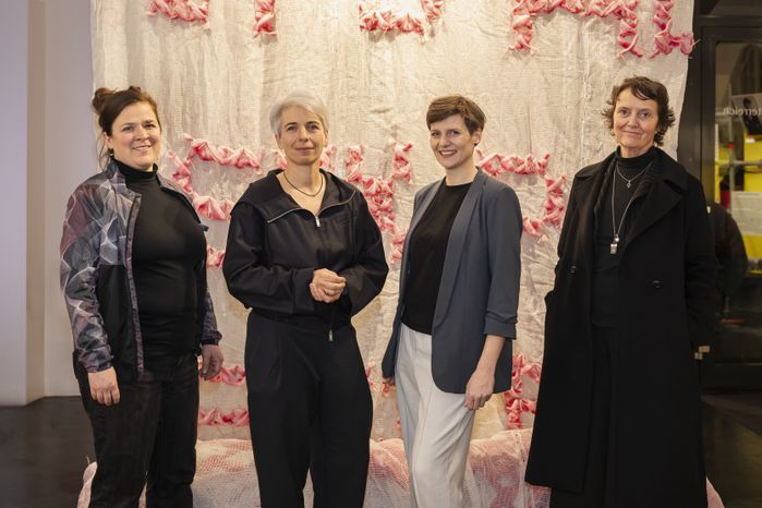 Veronika Platz (Kuratorin & Produktionsleitung afo), Katharina Cibulka (Künstlerin), Christina Kragl (afo), Sabine Pollak (Kunstuniversität Linz)