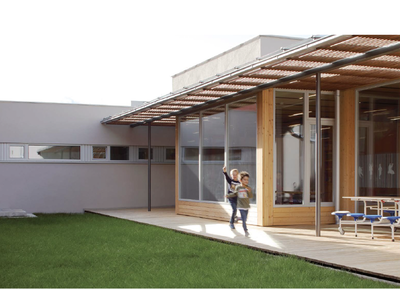 Bildungszentrum Hörzendorf, St. Veit/Glan, 2020, Architektur: Architekturbüro Eva Rubin mit DI Florian Anzenberger, Bauherr*in: Stadtgemeinde St. Veit/Glan