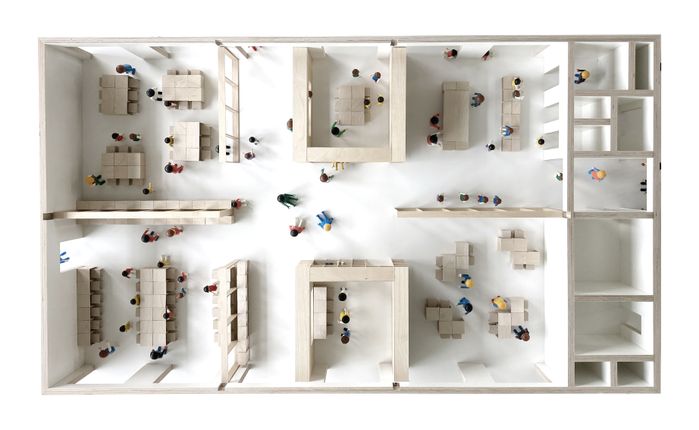 Innovative Schulbauten für eine hochwertige und zeitgemäße Bildung, "Pilotprojekt Schulbau Open Source Weimar", in Kooperation mit der Stadt Weimar und der IBA Thüringen – © Modellfoto: MJG CC BY SA 4.0