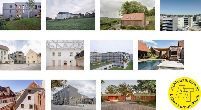 Quartier 7 – Graz Reininghaus © pierer.net | Schulzentrum Deutschfeistritz © Schreyer David | Seminarhaus Hotel Gut Pössnitzberg © Simon Oberhofer | TU Graz Laborgebäude Inffeldgasse © paul ott photografiert | Ortszentrum Stanz © Simon Oberhofer | Forstverwaltung Schloss Ruhefeld © Simon Oberhofer | Wohn-/ Geschäftshaus, Smart City Graz © Jakob Vinzenz Zöbl | Schneebauer Geschwister © Julian Lança Gil | KAI 36 © Dietmar Reinbacher, Helmut Marko Hotels | VS Leopoldinum–SmartCity © Hertha Hurnaus | Graz Museum Schlossberg © Karin Lernbeiß | LUPI SPUMA